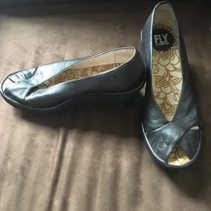 Fly London peep toe platform sandals